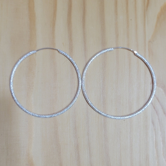 2” Sparkly Round Hoop Earrings NEW - Picture 8 of 8